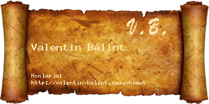 Valentin Bálint névjegykártya